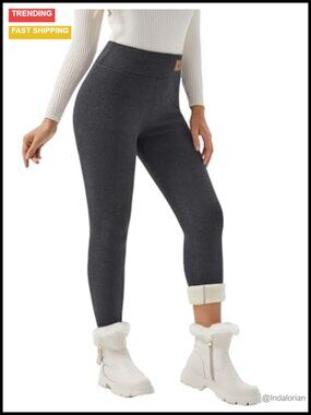 Fleece Lined Thick Warm Winter Leggings - High Waisted Thermal Pants
